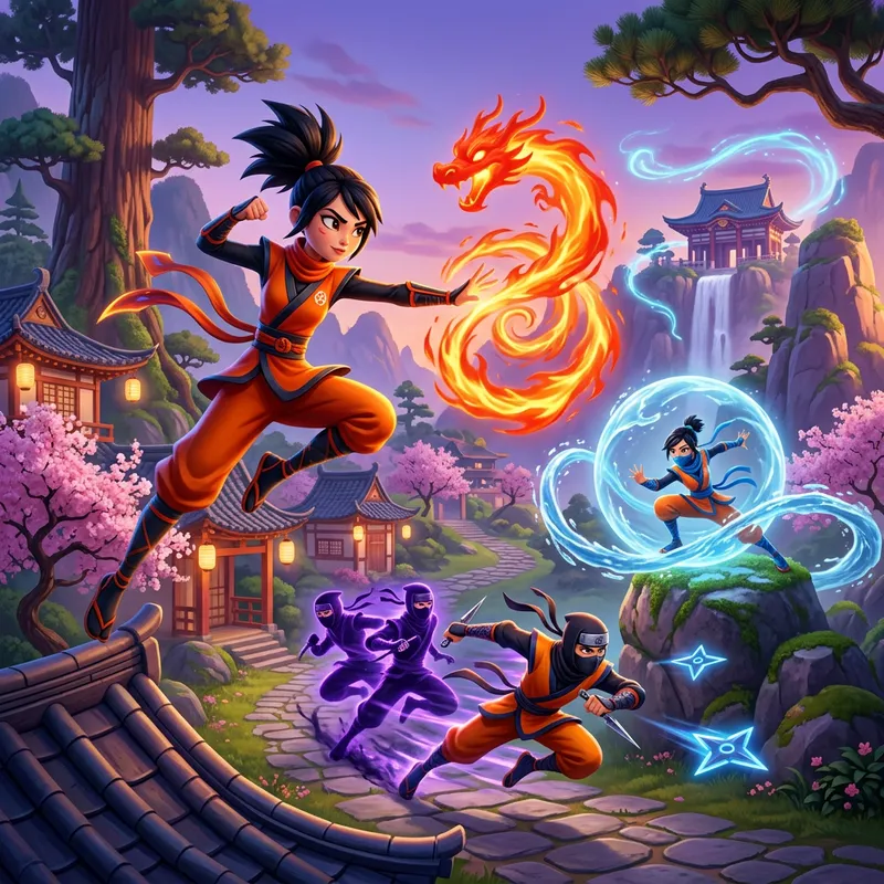 Epic Ninja Battle with Disney-inspired Characters - Colorful 3D Animation