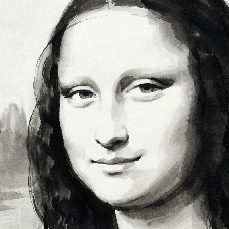 Elegant Japanese-style Mona Lisa Artwork