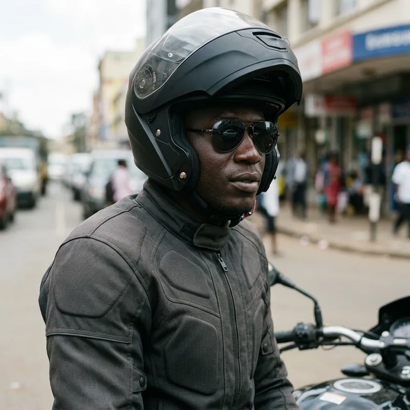 Stylish Black Helmet with Sunglasses