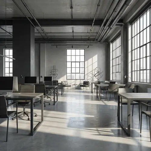Modern Industrial Office Space: Minimalist Design