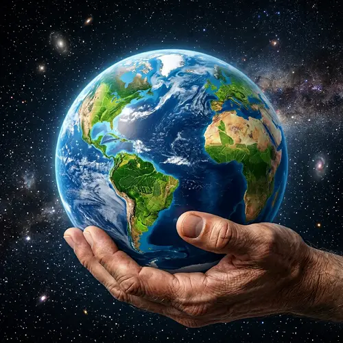 Hand Holding Earth: Soybean Fields & Sustainability
