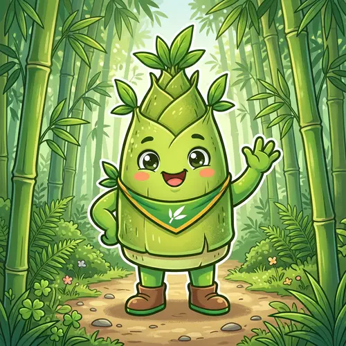 Bamboo Shoot Mascot Image Design