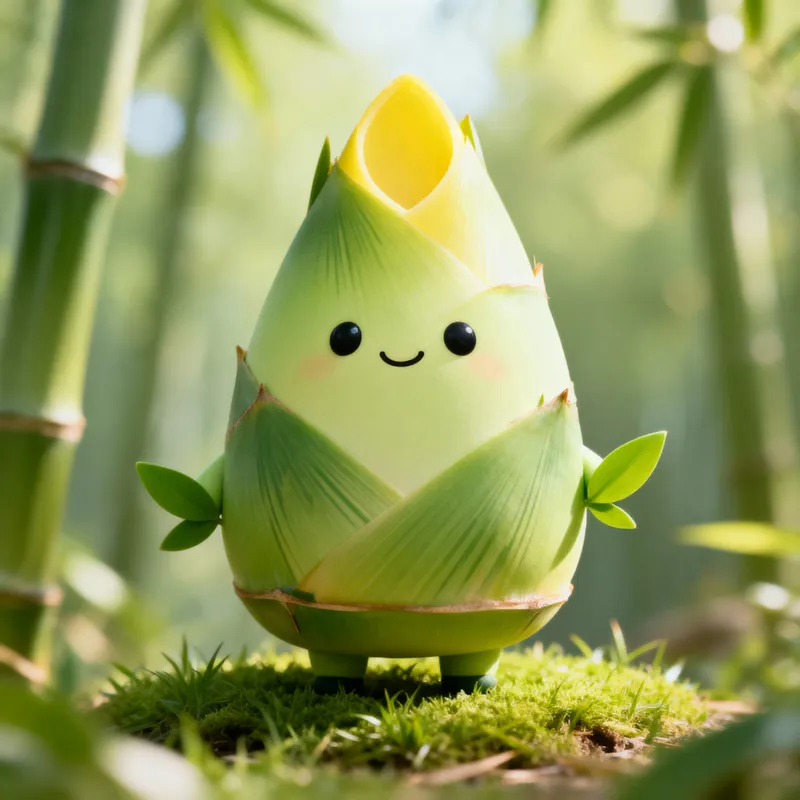 Bamboo Shoot Mascot Image Design