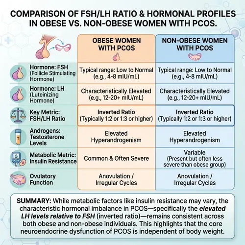 PCOS Impact on FSH/LH Ratio in Obese and Non-Obese Women