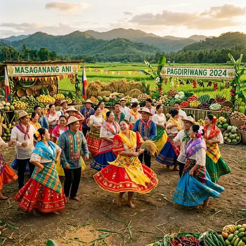 Filipino People Celebrating Bountiful Harvest | Colorful Tradition