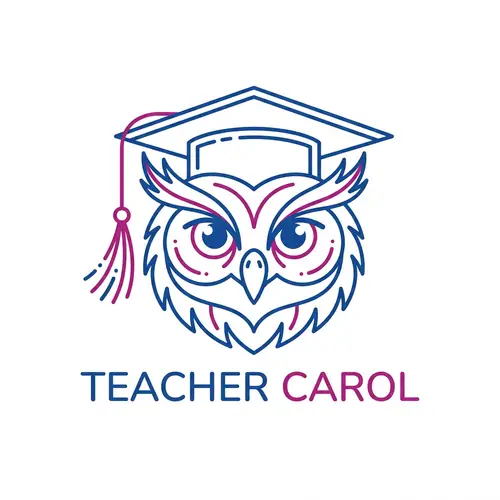 Teacher Carol Logo with Graduation Owl
