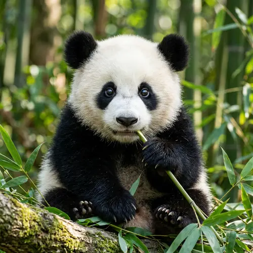 Adorable Panda Bear with Round Innocent Eyes