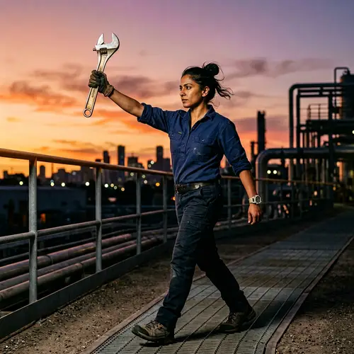 Empowering South Asian Woman with Adjustable Wrench - Strength & Capability