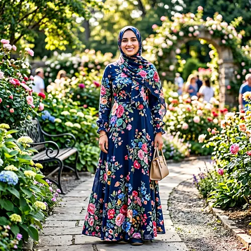 Floral Abaya & Matching Hijab Collection