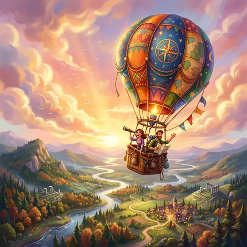 Vibrant Hot Air Balloon Adventure | Explore Excitement & Joy
