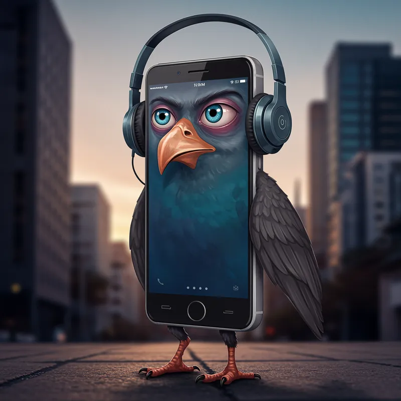 Anthropomorphic Smartphone with Bird Feet & Beak