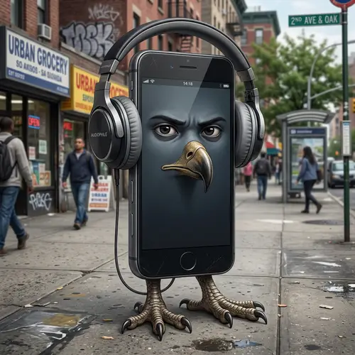 Anthropomorphic Smartphone with Bird Feet & Beak