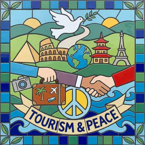 Simple Mosaic Art for Tourism and Peace