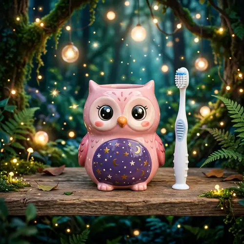 Cute Owl Toothbrush Holder for Kids
