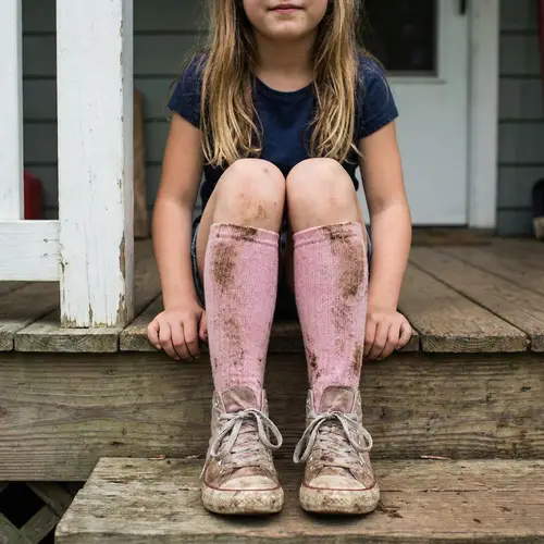 Cute Girl in Dirty Pink Socks