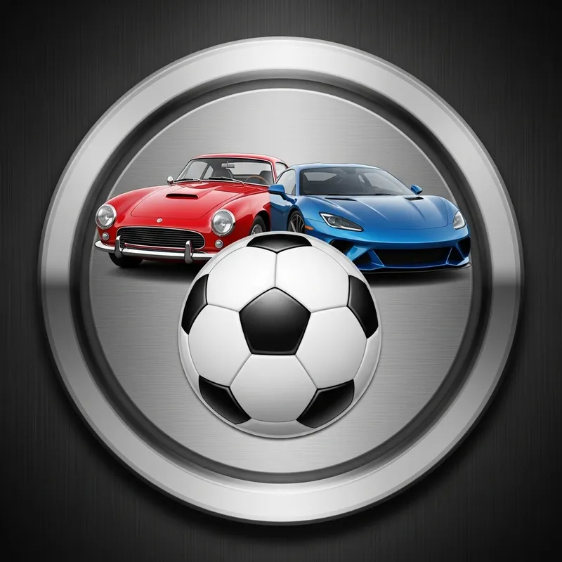 Badge with Cars and Soccer Ball