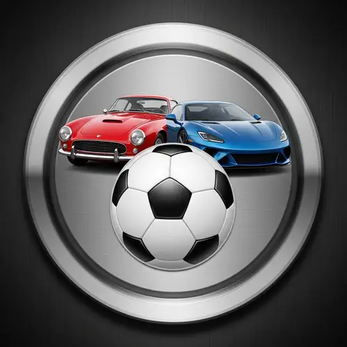 Badge with Cars and Soccer Ball