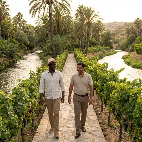 Diverse Friendship in Lush Gardens