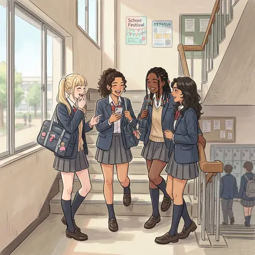 Japanese High School Girls Chattering | Youthful Relaxation