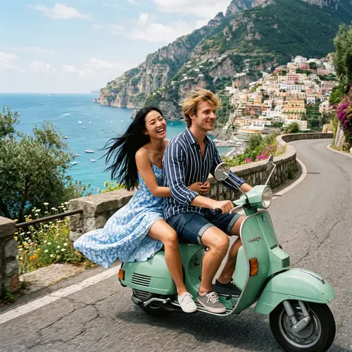 Adorable Couple Riding Vespa | Youthful Shared Adventure