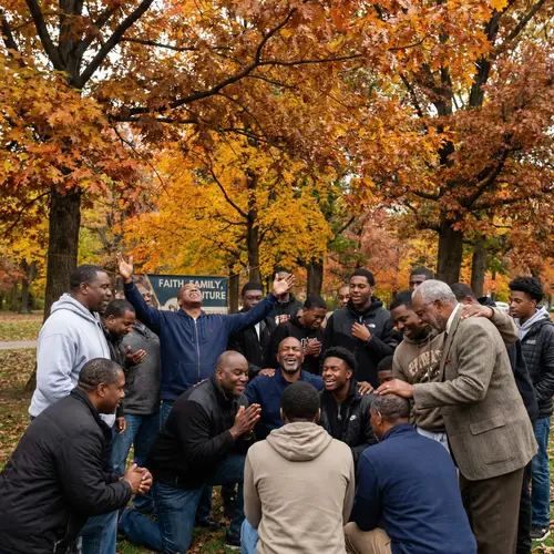 Inspiring African American Men in Prayer and Worship