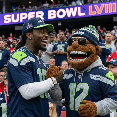 Muppet and Offset: A Joyful Handshake Moment