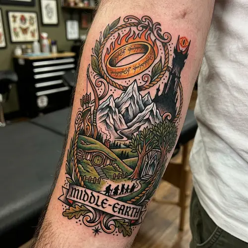 Fantasy Lord of the Rings Tattoo Design