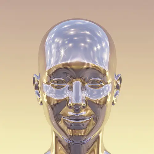 Shining Animated Bald Head Illustration