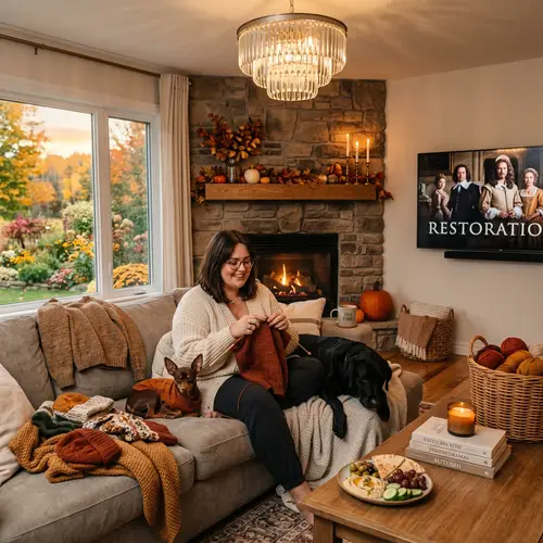 Cozy Living Room Knitting Ideas for Fall