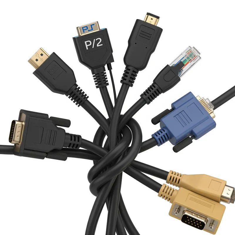 Variety of Cables Twisted Together