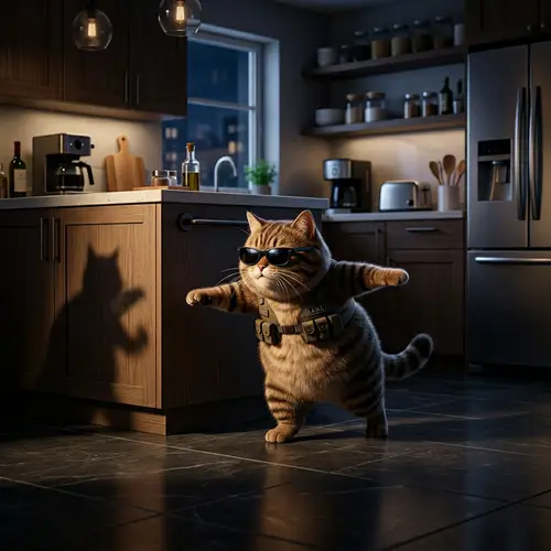 Sneaky Cat in Sunglasses: 3D Spy Adventure