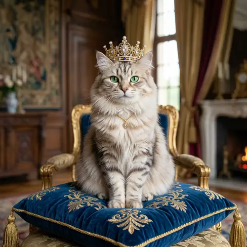 Regal Princess Cat | Majestic Feline with a Crown