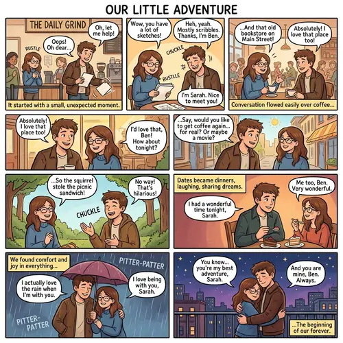 Romantic Comic Strip Story