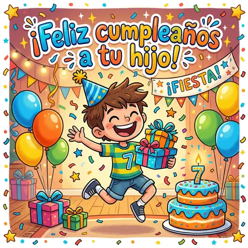 Cartoon Birthday Card for Your Son