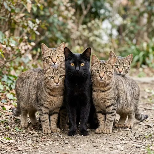 Adorable Group of Cats with Soft Stripes | Cat Photography
