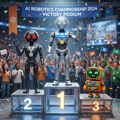 Winner Podium: Claude-3, Baidu, ChatGPT