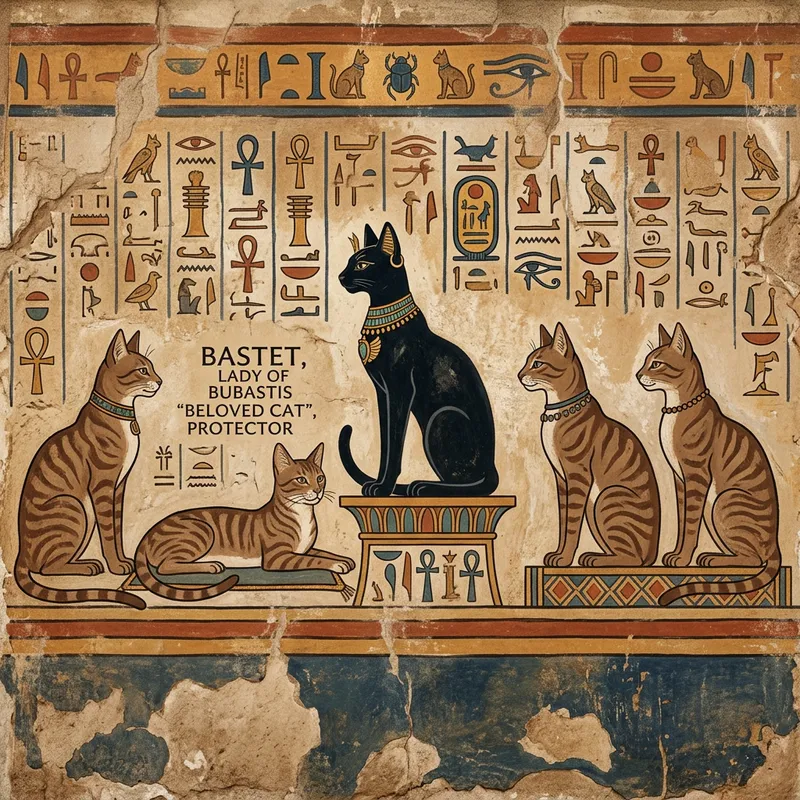 Egyptian Cats Painting | Black & Brown Feline Art Egyptian Cats Painting | Black & Brown Feline Art