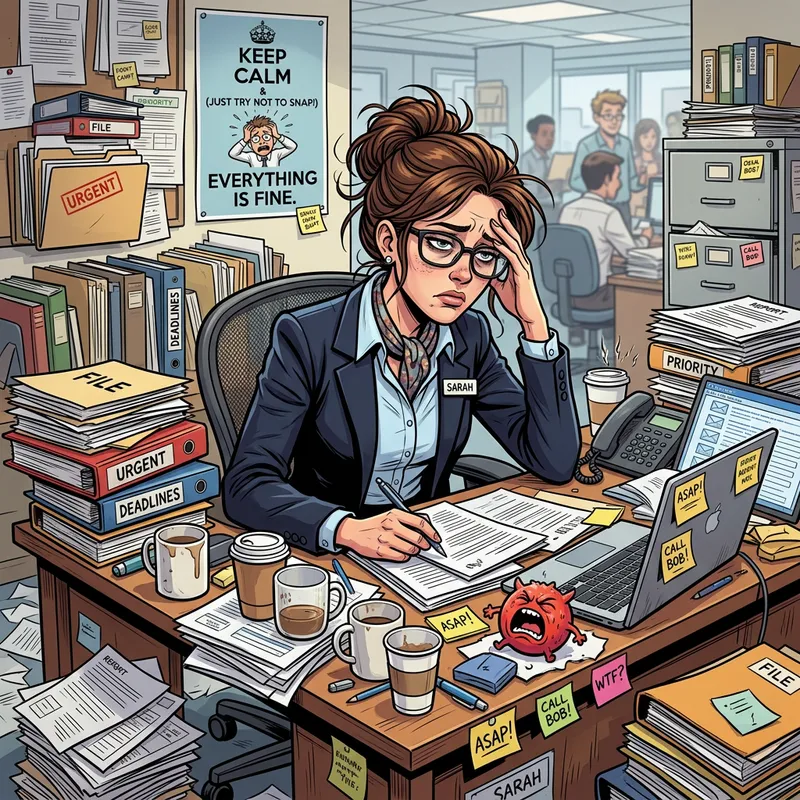 Overworked Secretary Comic | Chaos Humor Office Scene