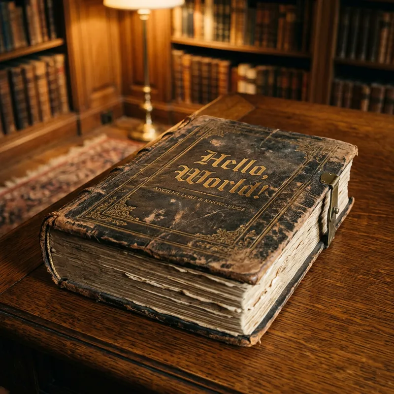 Discover the 'Hello, World!' Antique Book