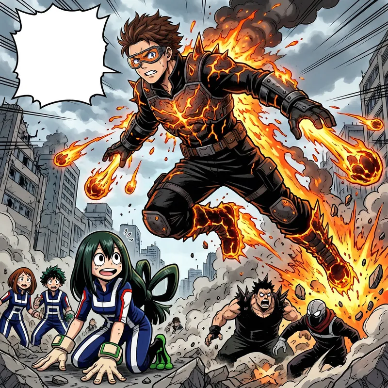 Hero with Lava Quirk & Tsuyu Asui - My Hero Academia
