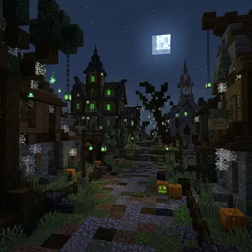 Haunted Town Minecraft Build - Spooky Crafting Ideas