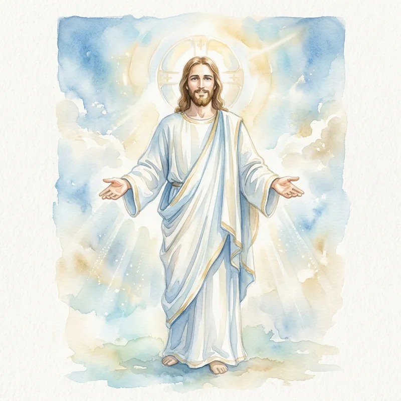 Ethereal Ambience: Jesus Watercolor Serenity