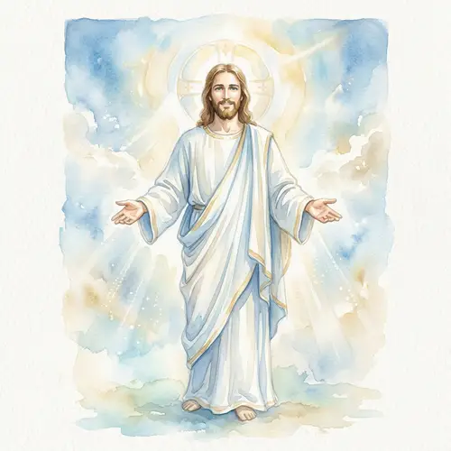 Ethereal Jesus Watercolor Art | Divine Serenity Painting