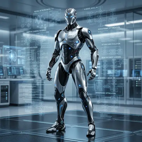 Futuristic Robot Design with LED Lights | Robotics & AI Blueprints