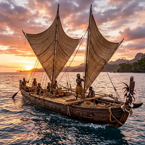 Traditional Lagatoi Canoe: Crafted with Tribal Markings