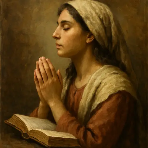 Bible Woman Praying - Spiritual Reflection