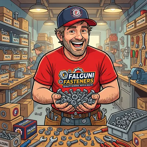 Falguni Fasteners: Cartoon Man with Tools