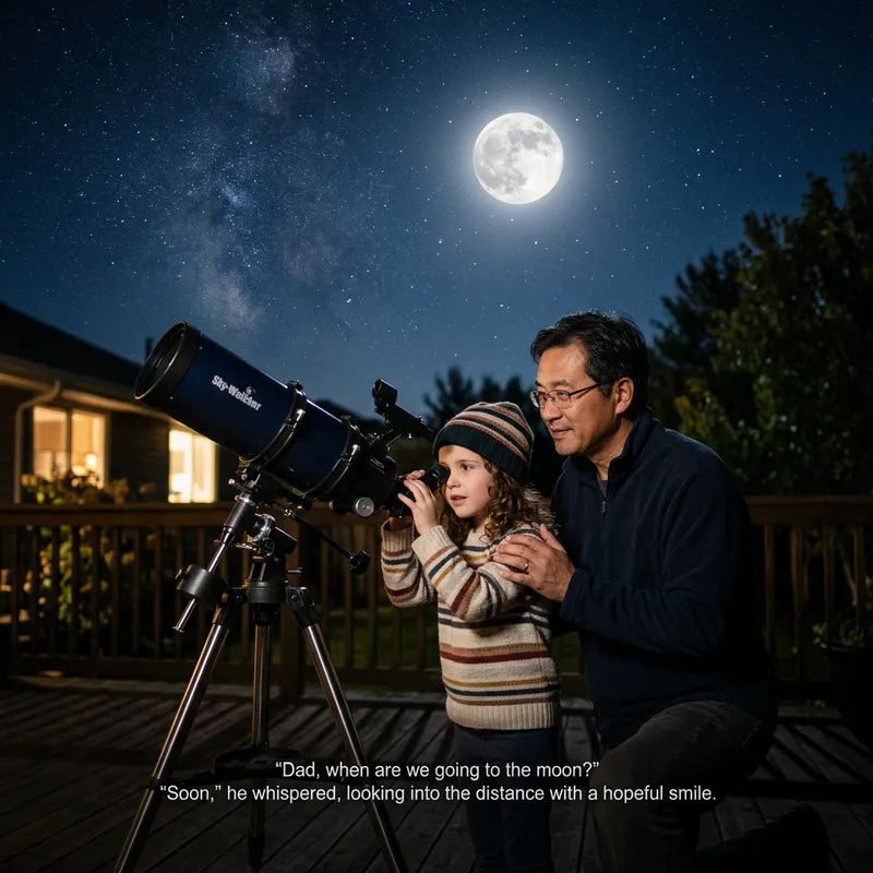 Stargazing with Daughter: Journey to the Moon Begins Stargazing with Daughter: Journey to the Moon Begins