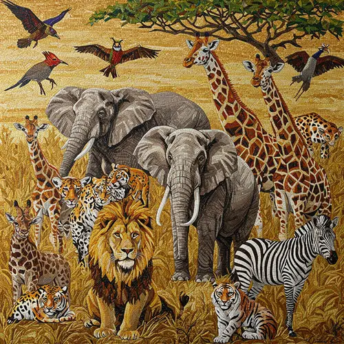 Stunning Mosaic Art of African Animals in Glass