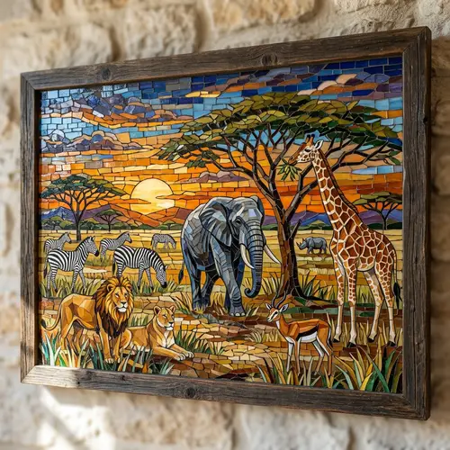 Stunning Mosaic Art of African Animals in Glass